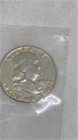 1954 Franklin silver half dollar (polished)