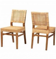 Lesia Natural Brown and Walnut Brown Dining Chair