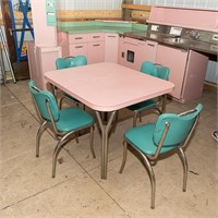 Vintage Mid Century Formica Table with 4 Chairs