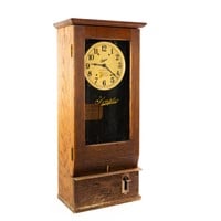 "Simplex" Oak Time Clock