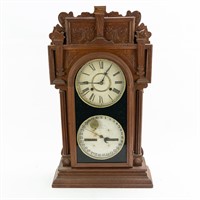 Antique Waterbury No 43 Double Dial Calendar Clock