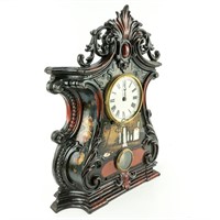 American Cast Iron Painted Shelf Clock