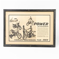 1964 Harley Davidson Framed Advertisement