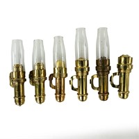 (6) Brass Railroad Car Cabin Candle Lamps