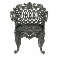 Ornate Cast Iron Lawn Furniture Chair