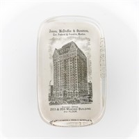 Chicago Masonic Office Souvenir Glass Paper Weight