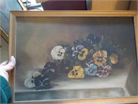 Still life flowers on artist board