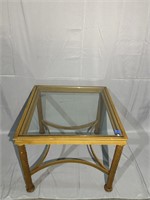 Heavy Duty Iron Side Table with Glass Insert