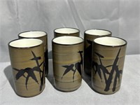 6 Oriental Pottery Glasses