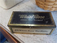 Advertising tin White Rose Tea balls