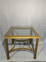 Heavy Duty Iron Side Table With Glass Insert