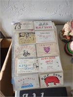 Assorted books, CB radio advertising cards