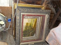 Lg. antique frames and pictures ATTIC