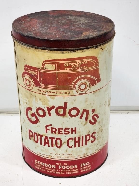 1940's Gordon's Potato Chip Can