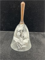 Fenton clear glass bell with floral design and
