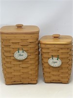 -2 Longaberger 1997 baskets with wooden lids