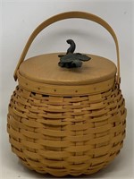 Longaberger October fields basket with wooden l