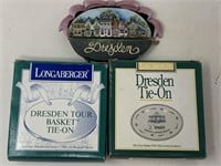 -3 Longaberger Dresden Tie On’s