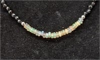 925 sterling silver black beads w/multicolored