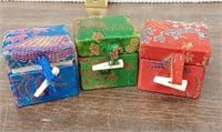 (3) Vintage trinket/ring boxes. 1.5 x 1.5 inches