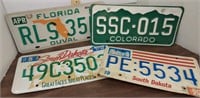 Florida,Colorado,South Dakota license plates