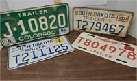 Colorado and South Dakota trailer plates.