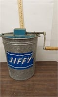 Vintage Jiffy hand crank galvanized ice cream