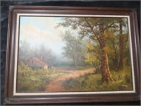 Countryside Vintage Oil on Canvas Signed -Capieri