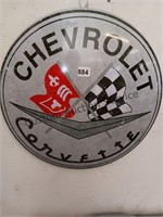 Vintage Chevrolet corvette sign