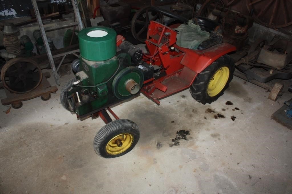 Fairbanks Morse mounted on Garden tractor 2 hp