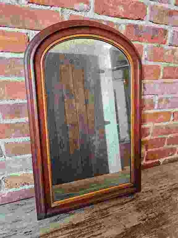 Antique Wood Framed Wall Mirror