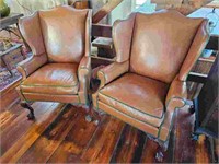 Brown Leather Wingback Chairs - Hickory Chair Co