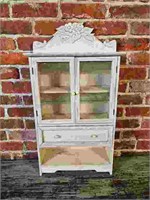 Small White Washed Display Cabinet