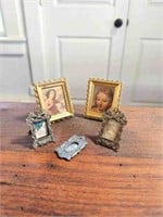 5 Piece Antique Miniature Portraits