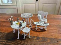 12 Piece Lot of Miniature Doll House Furniture