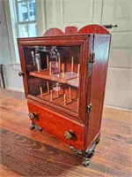 Small Brown Wood Spool Cabinet