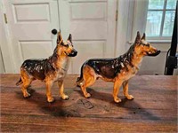 2 PC Royal Daulton German Shepard Figures - Signed