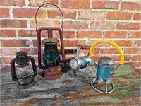 4 PC Antique Railroad Lanterns