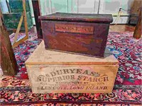 Two Antique Wooden Advertising Crates