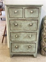 Primitive Style Painted 5 Drawer Chest