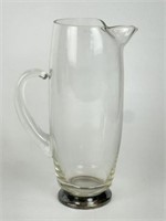Glass Pitcher with Sterling Silver Base