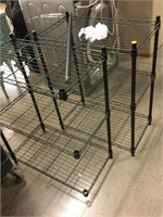 Pair Small Metal Wire Racks - approx. 2x2x1 ft