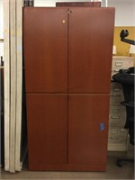 6ft tall Knoll Wood Double Cabinet with Shelves -