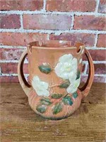 Roseville 985-8" White Rose Vase