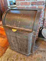 Large Antique Tin General Store Bin - 28.5" Tall