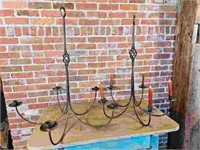 Pair - Wrought Iron Chandelier Candleholders