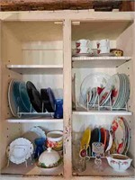 Kitchen Cabinet Contents Lot - Dishware