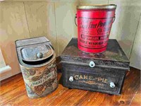 (3) Three Antique Tin Litho Country Store Tins