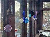 Grouping of Hanging Glass Decor
