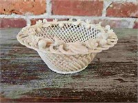Belleek Porcelain Basket Weaved Bowl